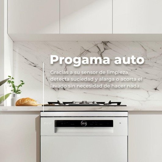 Lavavajillas Evvo D5X 14 cubiertos B Inox 8 programas con Turbo y Zone Wash