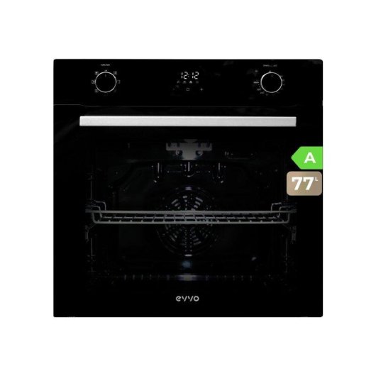 Horno Multifunción Evvo Home H20 72L 60cm Hidrolítico A Vapor Triple Cristal Negro