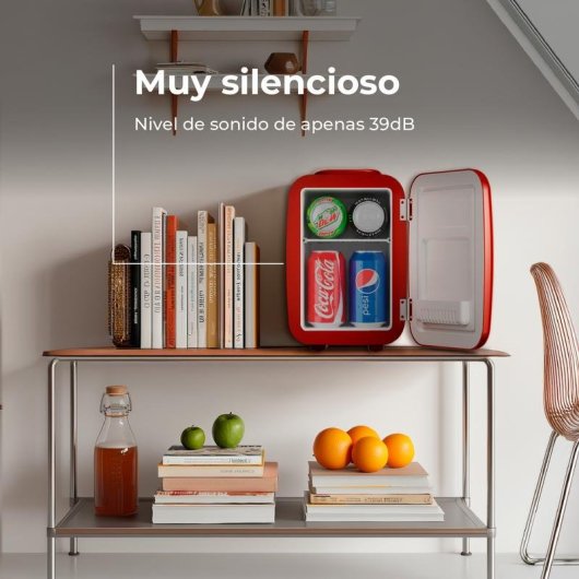 Nevera Portátil Evvo F4 Mini Retro Roja 4L Frío y Calor
