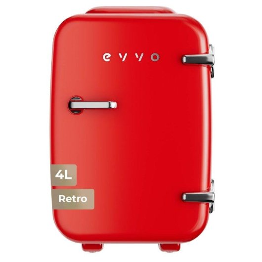 Nevera Portátil Evvo F4 Mini Retro Roja 4L Frío y Calor