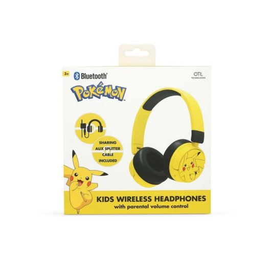 Cuffie OTL Technologies Pokémon Pikachu Bluetooth wireless e cablate gialle
