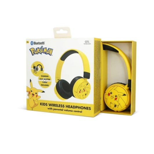 Cuffie OTL Technologies Pokémon Pikachu Bluetooth wireless e cablate gialle