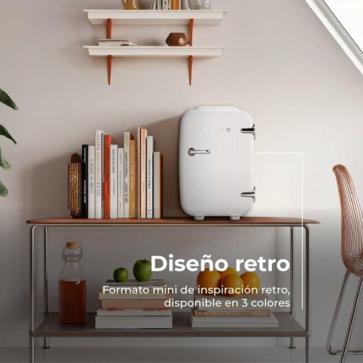 Nevera portátil Evvo F4WH Retro Blanca 4 litros Frío y Calor