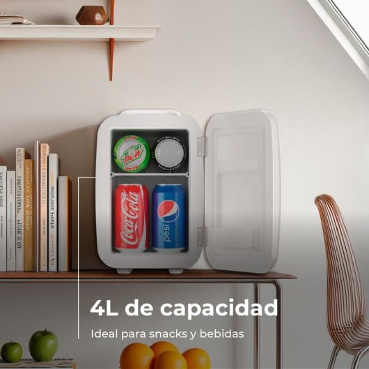 Nevera portátil Evvo F4WH Retro Blanca 4 litros Frío y Calor
