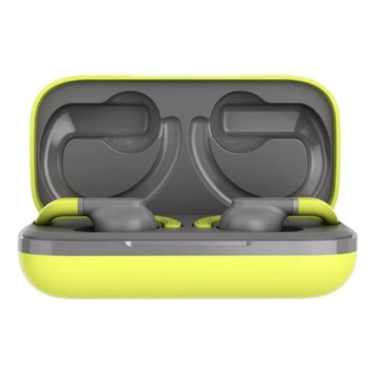 Auriculares Canyon OnRun 11 Sport inalámbricos Bluetooth para llamadas y deporte gris y amarillo