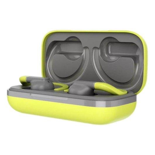 Auriculares Canyon OnRun 11 Sport inalámbricos Bluetooth para llamadas y deporte gris y amarillo