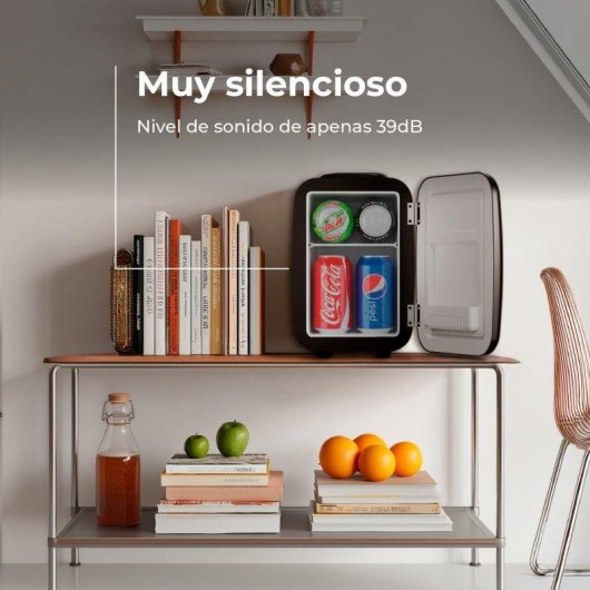Nevera portátil Evvo Home F4BK 4L retro negra frío/calor 12V/220V silenciosa