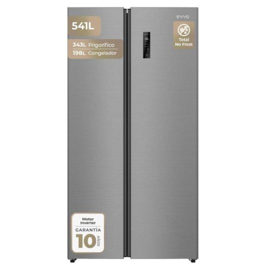 Frigorífico Americano Evvo F91S Total No Frost 178cm 541L E Plata Motor Inverter