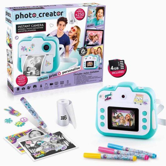 Fotocamera Istantanea Canal Toys Photo Creator Flash MicroSD 4 GB Turchese Bianco
