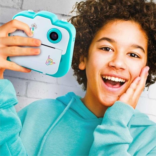 Fotocamera Istantanea Canal Toys Photo Creator Flash MicroSD 4 GB Turchese Bianco