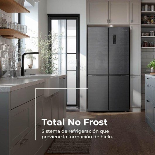Frigorífico Cuatro Puertas Evvo F80dx Total No Frost 180cm 463L E Inox Motor Inverter