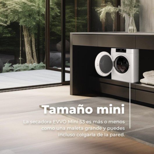 Secadora de evacuación Evvo Home Mini S3 3 kg Blanco con sensor humedad