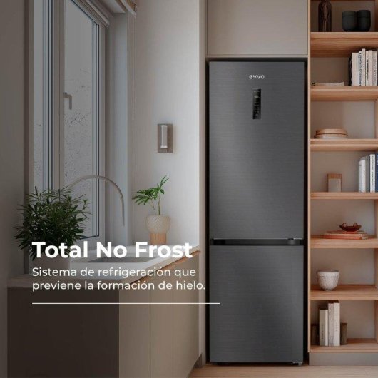 Frigorífico Combi Evvo F59DX Total No Frost 185cm 346L D Dark Inox