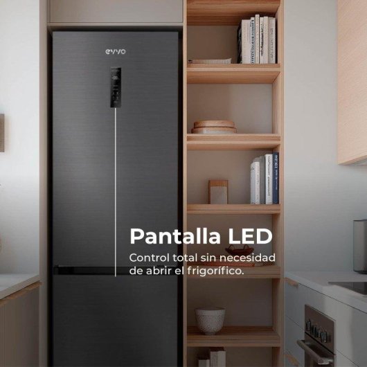 Frigorífico Combi Evvo F59DX Total No Frost 185cm 346L D Dark Inox