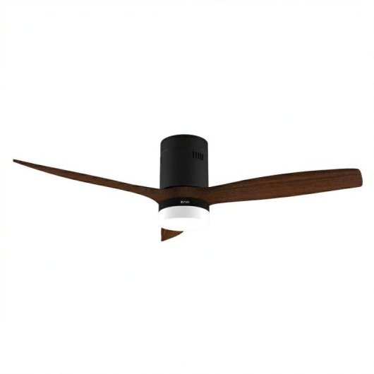 Ventilador de Techo con Luz Evvo Home V552 Dark Wood 40W 132cm 6 Velocidades Motor DC WiFi Mando Temporizador Función Invierno