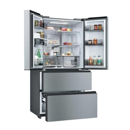 Réfrigérateur Américain Haier HFR59F18CWMM Total No Frost 182,5cm 700L C Inox IA