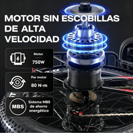 Bicicleta Eléctrica Cleytro ES7-B 750W 48V 18Ah 26"