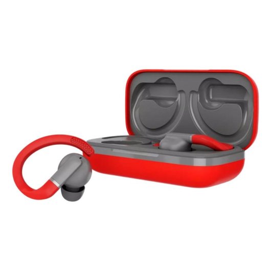 Auriculares CANYON OnRun 11 Sport inalámbricos Bluetooth 5.4 deportivos gris y rojo