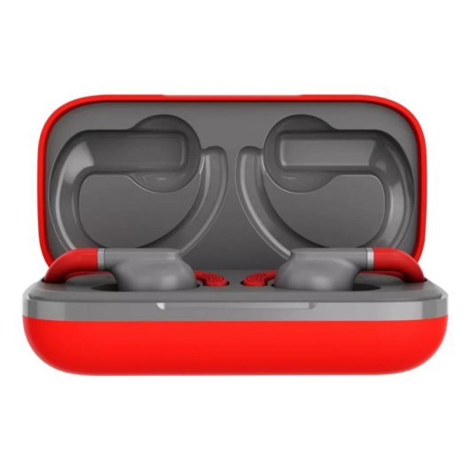 Auriculares CANYON OnRun 11 Sport inalámbricos Bluetooth 5.4 deportivos gris y rojo