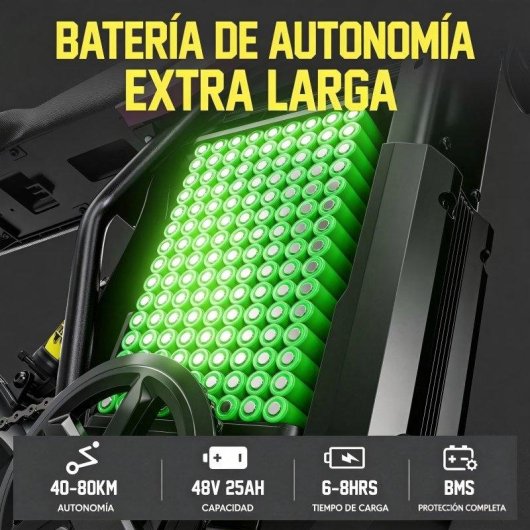 Bicicleta eléctrica Cleytro Fm110 1200W 80km neumáticos todoterreno