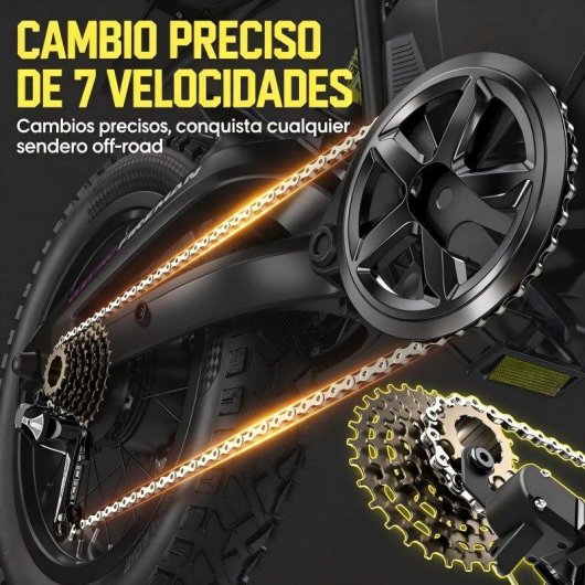 Bicicleta eléctrica Cleytro Fm110 1200W 80km neumáticos todoterreno