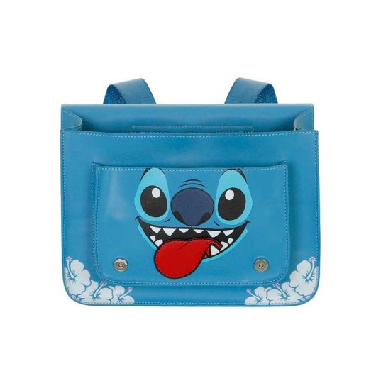 Mochila Karactermania Lilo and Stitch Tongue escolar azul con bolsillo frontal