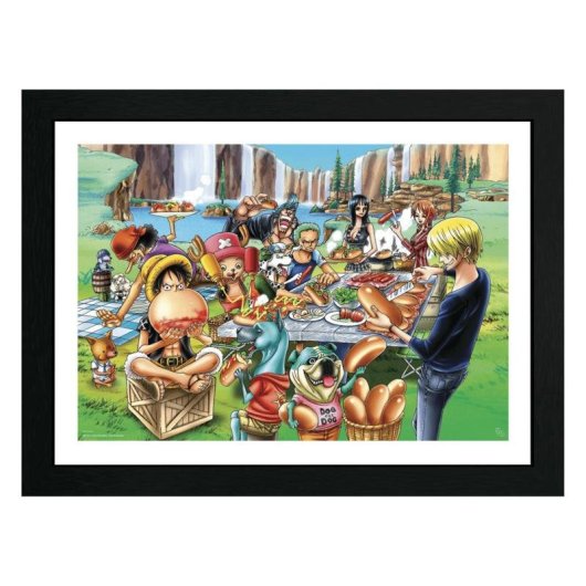 Póster ABYSTYLE One Piece Hot-Dog Party Enmarcado 44 x 34 cm