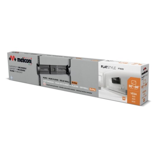 Meliconi 580481 TV Wandhalterung 50 bis 86" VESA 300x300 bis 600x400 Max 45Kg