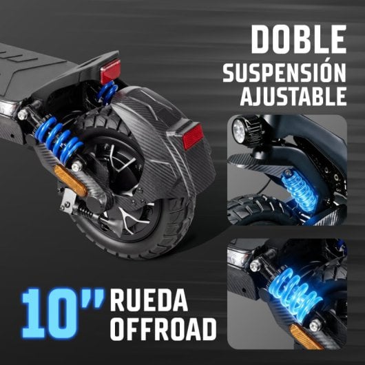 Patinete eléctrico Zwheel ZLion Duo 1000W 50km Suspensión y frenos disco Negro