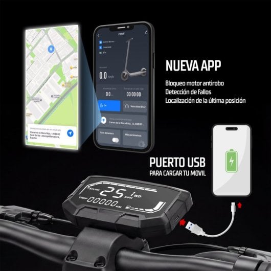 Patinete eléctrico Zwheel ZLion Duo 1000W 50km Suspensión y frenos disco Negro