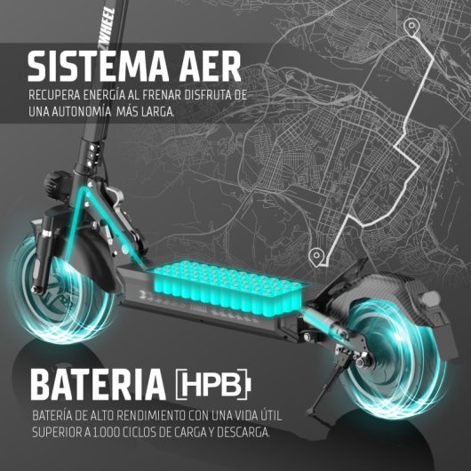 Patinete eléctrico Zwheel Zrino SE 600W Autonomía 35km Doble suspensión Negro