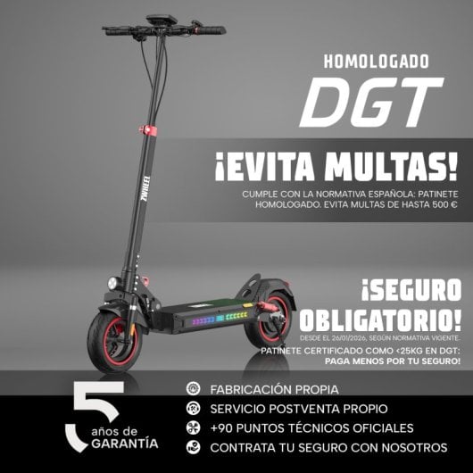 Patinete eléctrico Zwheel Zrino SE 600W Autonomía 35km Doble suspensión Negro