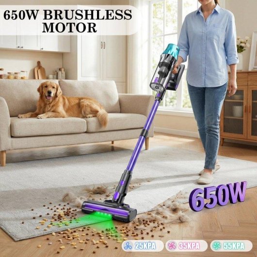 Aspiradora sin Cable Blossom Vertical 600W 55 kPa 65 min Hepa Azul/Morado