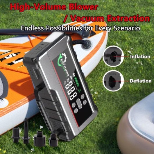 Auto-Starthilfe Blossom 12V 3000A 26800mAh mit Kompressor und Powerbank