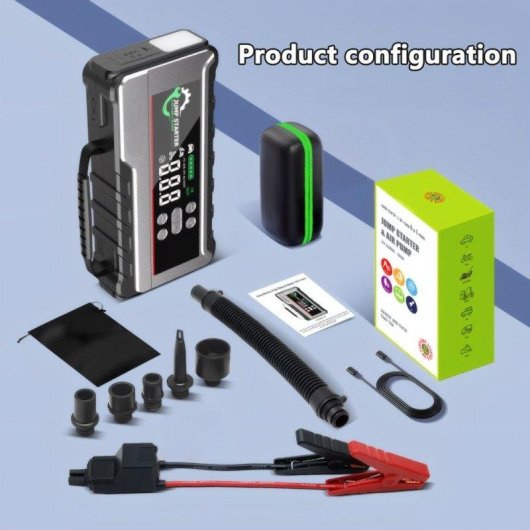 Auto-Starthilfe Blossom 12V 3000A 26800mAh mit Kompressor und Powerbank