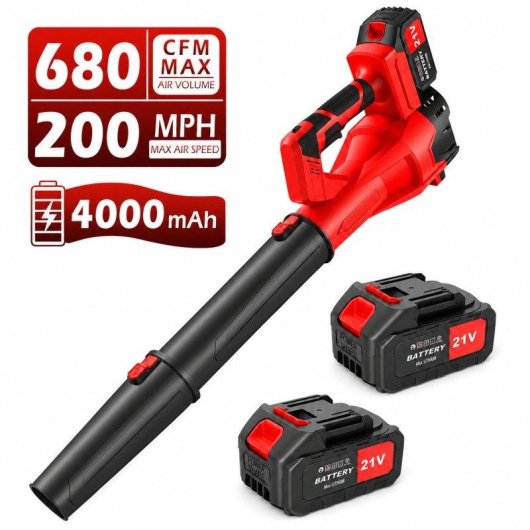 Soplador de Hojas Inalámbrico Blossom 21V 800W 6 Velocidades con 2 Baterías