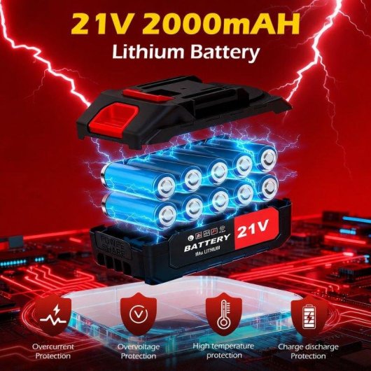 Soplador de Hojas Inalámbrico Blossom 21V 800W 6 Velocidades con 2 Baterías