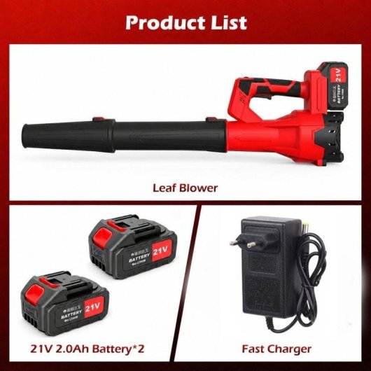 Soplador de Hojas Inalámbrico Blossom 21V 800W 6 Velocidades con 2 Baterías