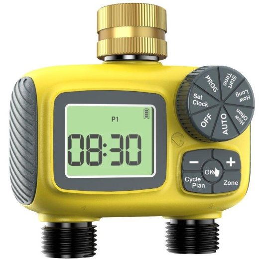 Programmatore Irrigazione Blossom LCD 2 zone manuale senza app giallo