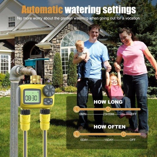 Programmatore Irrigazione Blossom LCD 2 zone manuale senza app giallo