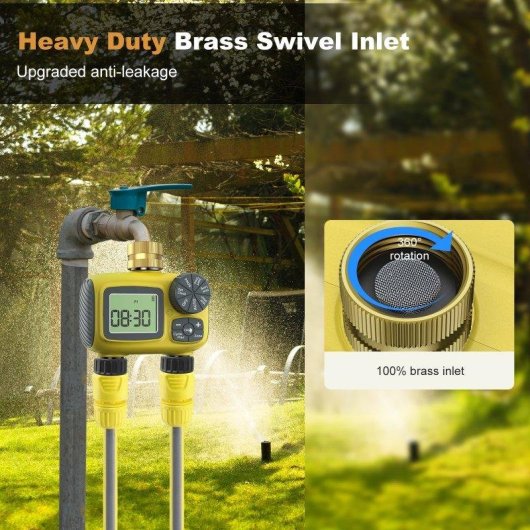 Programmatore Irrigazione Blossom LCD 2 zone manuale senza app giallo