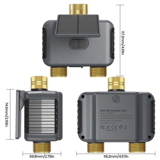 Programmator di irrigazione Blossom 2 zone WiFi solare LCD
