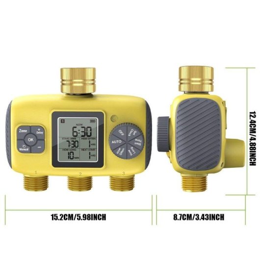 Programmierer fuer Bewasserung Blossom LCD 3 Zonen Gelb