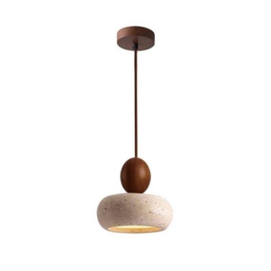 Lámpara colgante Blossom esfera nogal LED regulable 3 temperaturas Ø15 cm