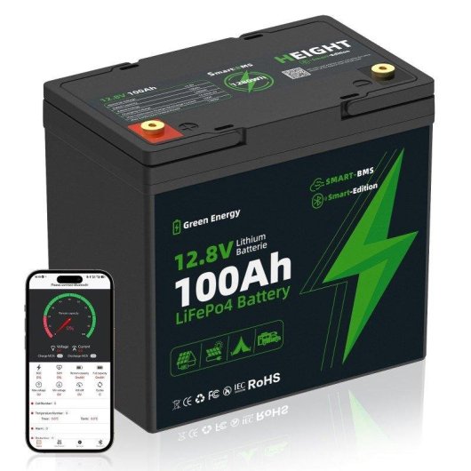 Stazione di energia Blossom BZ0028-MINI-100Ah 1280Wh Batteria LiFePO4 Bluetooth IP67