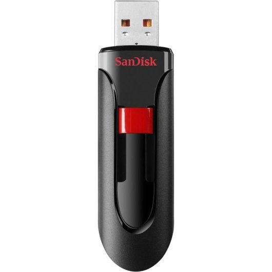 Unidad flash USB SanDisk Cruzer Glide 64GB USB 2.0 deslizante negro rojo
