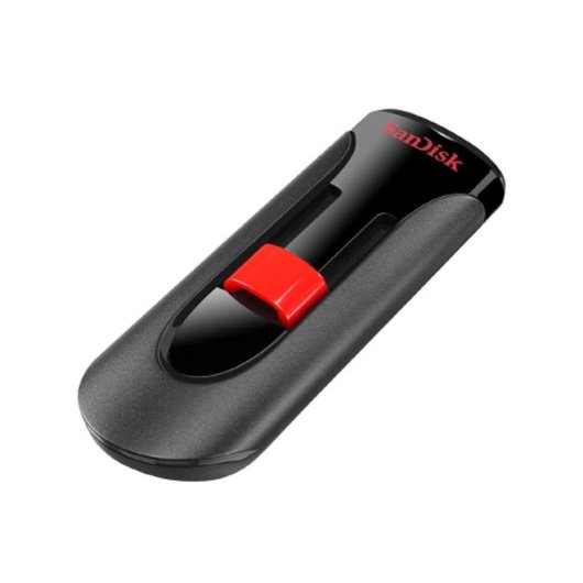 Unidad flash USB SanDisk Cruzer Glide 64GB USB 2.0 deslizante negro rojo