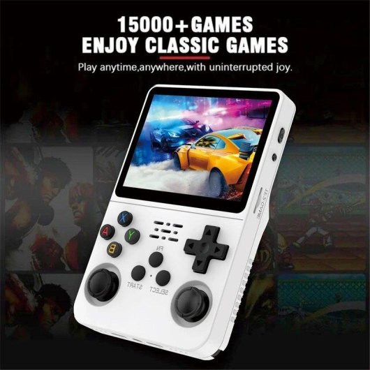 Autrucker R36S Consola portátil retro Linux 64GB 3.5" IPS Negra