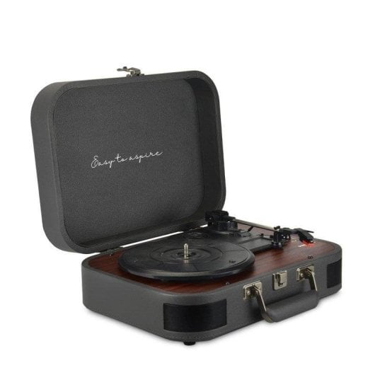 Tocadiscos Prixton VC600 10W RMS Bluetooth Tracción Correa USB Radio FM Vintage Maleta