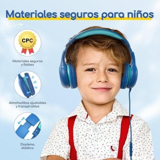 Cuffie Bambini Fargo con Microfono, Cavo Jack 3,5 mm, Volume Limitato 85/94 dB
